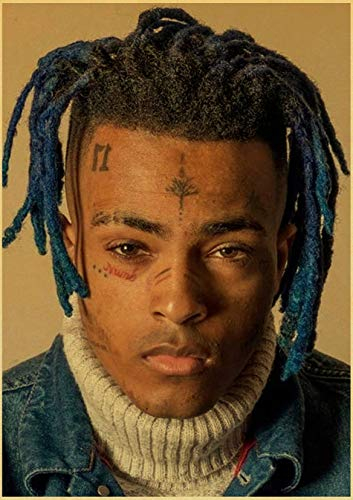 yiyitop Rapper Hip Pop Sänger Xxxtentacion Vintage Poster Wandaufkleber Für Raumdekoration Gedruckte Kunst Retro Gemälde 58 * 80cm (Kein Rahmen)