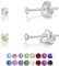 DTPsilver - 2 Paar WINZIGE Ohrringe 925 Sterling Silber mit Kristallen von Swarovski® Elements Runde Sehr KLEINE Ohrstecker - Durchmesser 2 mm - Farbe : klare Kristalle + Aurore Boreale