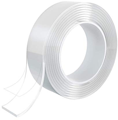 smart by Leviatan Doppelseitiges Klebeband Extra Stark 3m - Nano Tape - Transparent Entfernbares Wiederverwendbares Klebestreifen - Mehrfach Verwendbare Klebestreifen Double Sided, Breite 3cm
