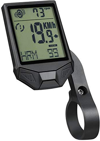 YFCTLM Bicycle computer Multifunctional Wireless Bicycle tachometer, Heart Rate Bicycle Computer, Cadence Cycle Computer, Nightlight, Waterproof (Color : Black)