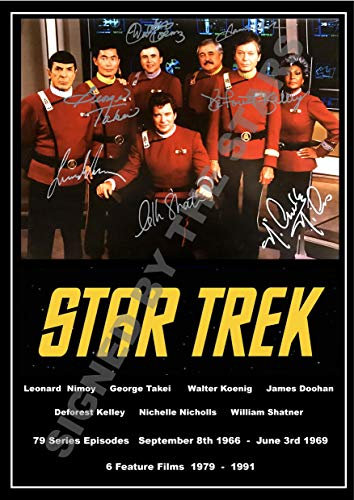 Atemberaubender Qualität, Star Trek Original-Serie, signiert/signiert, inspirierender Fotodruck William Shatner, Leonard Nimoy