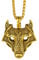 Richsteel vergoldet Viking Wolf Kopf Anhänger Wikinger Wolf Halskette für Ehemann Freunden