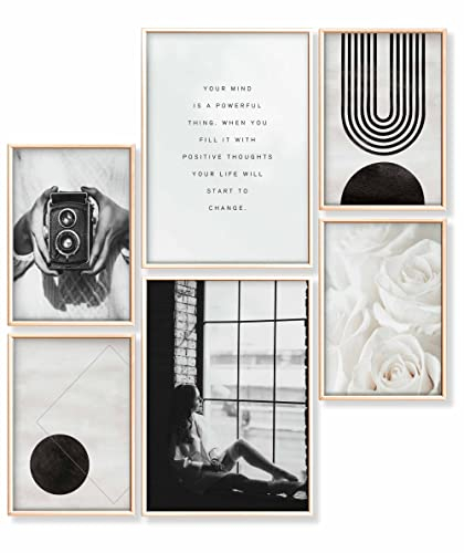Heimlich® Premium Poster Set OHNE Bilderrahmen | 2 x DIN A3 & 4 x DIN A4 - ca. 30x42 & 21x30 | Stilvolle Poster Collagen mit passenden Bilder als Wanddeko » Rosen Abstrakt Modern «