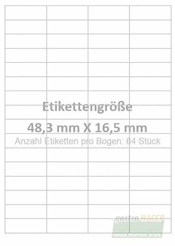 Wasser auflösbare Etiketten 48,3 x 16,5 mm Verpackungseinheit 600
