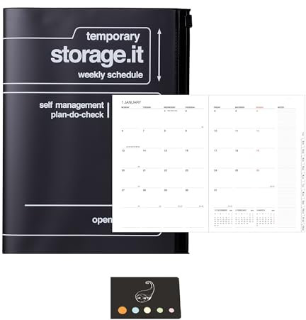 Terminplaner A5, eine Woche auf 2 Seiten, vertikal, 16 Monate, September 2021 bis Dezember 2022, Englisch + Index Blumie (Storag.IT)