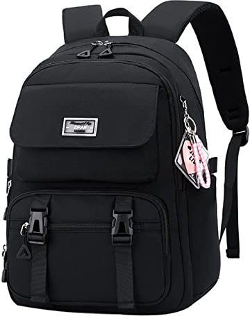 JiaYou Teenager Mädchen Casual Rucksack High Middle School Daypack Frauen Tägliche Reise Laptop Tasche, 2# Schwarz, 26 Liters, Daypack Rucksäcke