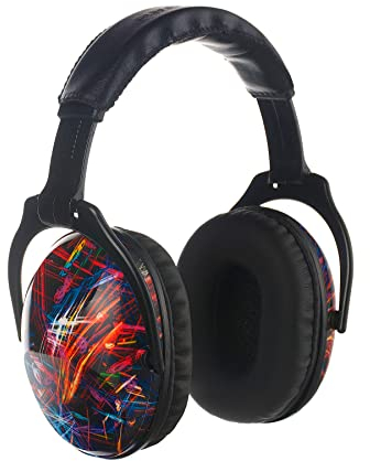 PROTEAR Casque Anti Bruit Enfant Facilement Réglable Pliable, Protection Auditive confortable avec Sac de Transport, SNR 28dB pour l’, Feux d’Artifice,étudier , Concert(Feux d’artifice noirs)