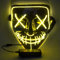WUJUN Glühende Halloween Maske Lustige Grimasse Cosplay Party Karneval LED Beleuchtung Halloween Masken Draht Licht Dekoration (Gelb)