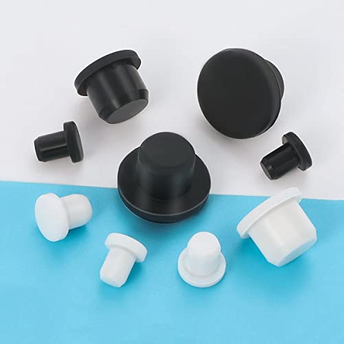Lochkappen aus Silikonkautschuk Solide 2,7 mm 3 3,5 Dichtkappe 4 bis 15 mm Typ T Staubstecker für hohe Temperaturen Weiß Schwarz - 11 mm (8032-schwarz), 12 Stück