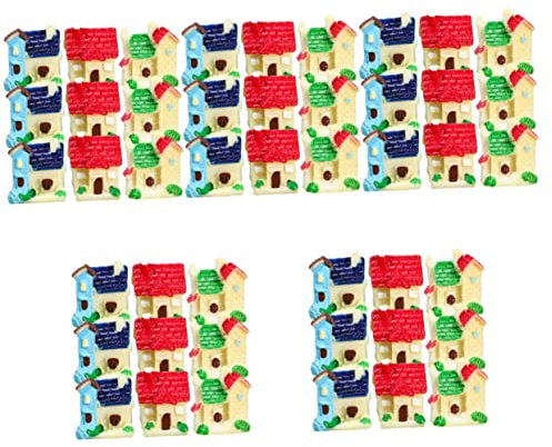 ABOOFAN Harz Ornamente Modell Zubehör Harz Handwerk Desktop Zubehör 45 Stück Handwerk Baumhaus Miniatur Minifiguren Requisiten Ländliche Handdekor Neuartige Harzdekor