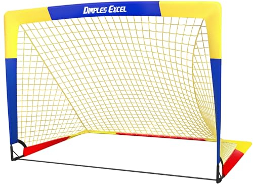 Dimples Excel Porta Da Calcio Rete Per Giardino All'aperto Allenamento Di Calcio per Gli Amanti Del Calcio (4'x3'- Blu Giallo)