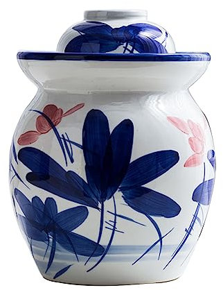QPZK Jarra De Encurtido De Porcelana China Tradicional, Fermentación Natural De Fermentación De Cabecera De Barro, Fermento De Fermentación con Fermentación De Calcomanía C-7kg
