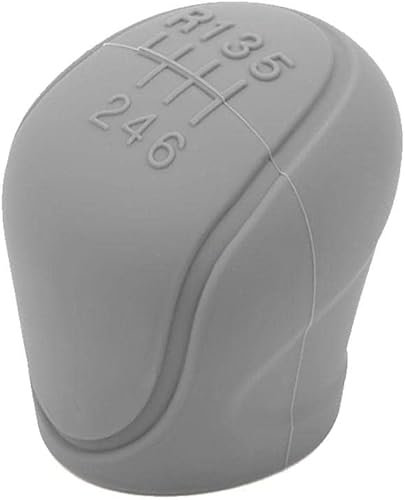 FOXZY Auto Schaltknaufe Abdeckung für Audi Cabrio A3 /A5 /R8 /RS 5 /S3 /S4 /S5 /TT, 6 Gang Auto Runde Weiche Silikon Anti-Rutsch-Hebel Schaltknauf Abdeckung, Kratzfest,B Grey