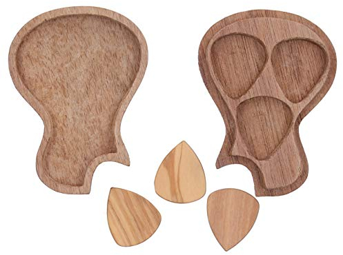 Plektrum-Box, Plektrum-Halter, Personalisierter Plektrum-Koffer-Box-Halter-Sammler Mit 3-teiligem Holzplektren-Musikinstrumenten-Zubehör