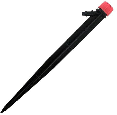 RIEGOPRO Gotero Regulable con Estaca para Sistema de Riego por Goteo en Jardín | Caudal regulable 0-70 L/h | Presión de trabajo 1-3 Bar | Bolsa de 25 unidades