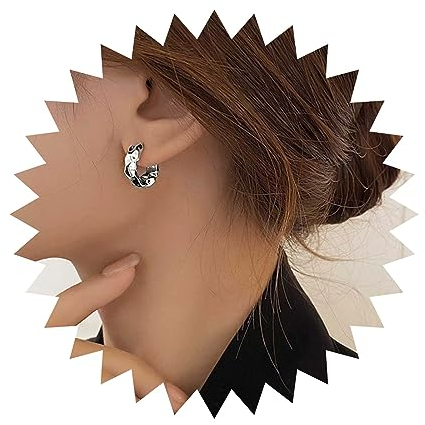 Allereya Vintage Gehämmerte Kreisförmige Tropfenohrringe Strukturierte Kreisförmige Ohrringe Silberne Kreisförmige Ohrstecker Matte Kreisförmige Ohrringe Schmuck Für Frauen Und Mädchen (silber)