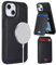 ELTEKER Hülle für iPhone 13 Mini Handyhülle mit Kartenfach Magsafe Wallet Magnetischer Kartenhalter Handy kreditkartenetui mit Ständer,Leder Klapphülle Schutzhülle für iPhone 13 Mini-Schwarz