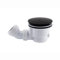 ENKI, W76 Bonde de douche � d�bit rapide, bonde de receveur de douche � profil bas, 90 mm, facile � nettoyer, noir mat