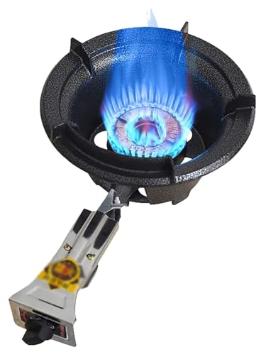 Amhuui Single Burner Stove, Commercial Catering Gas Stove, Thickened Cast Iron Windproof Wok Gas Stove, Large Cooker LPG Stove Outdoor Camping Stove, Gas Hob for Home Restaurants, Etc