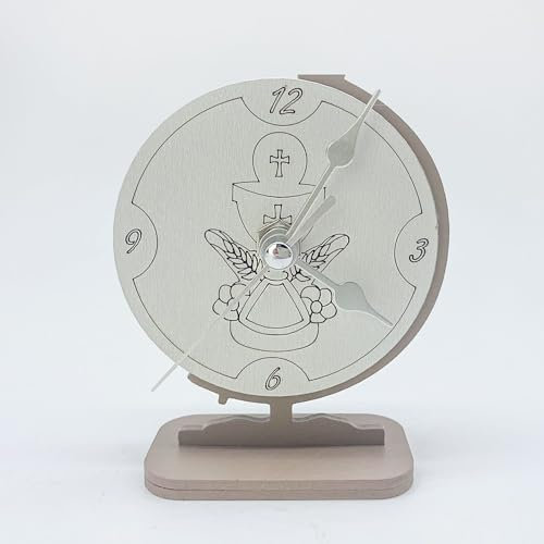Doni Bomboniere 6 pz. Bomboniera Comunione Orologio Simboli sacri Bambino Calice Ostia Maschio Bambina Legno inciso Femmina Idee Originali Economica Complete
