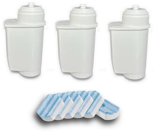 6 descaling tablets + 3 water filters suitable for Siemens EQ.9 plus connect s500, filter and descaler tabs (6a36 + 3xWF)