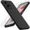 IMHAN für Xiaomi Redmi Note 12 4G Hülle Silikon Case, für Handyhülle Redmi Note 12 4G Hülle mit 3 Stück Panzer Schutz Glas, Dünn Slim mit Microfiber Anti-Fingerabdruck Rundumschutz Case, Schwarz