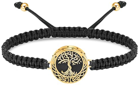VCCWYQK Bracelet urne funéraire arbre de vie pour cendres pour femmes hommes bijoux incinération réglable mémoire bracelet corde
