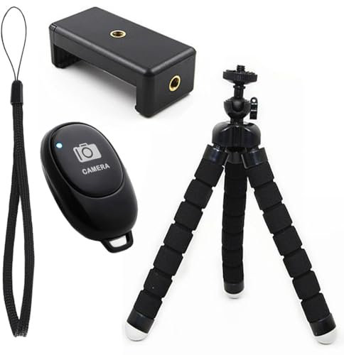 1 Set Cell Phone Selfie Stick Tripod, Mobile Smartphone Stand with Bluetooth Camera Remote Selfie Stick Shutter Slicker Wireless Control Photo Clicker for iphone ipad Android All Smartphones