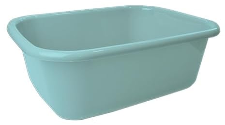 TRTO 1Pcs Colorful Pastel Washing Up Bowl Washing Up Bowl Rectangular Plastic Multi-Purpose Basin Mixing Sink Easy To Use and Clean (Mint)