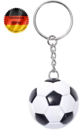 KEYSPACE Schlüsselanhänger Fussball Geschenke Jungen Fußball Geschenk für Jungs und Mädchen… (weiß)