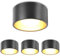 YindaLux 4x LED Aufbauspot Schwarz Aufbaustrahler inkl. GX53 LED 7W 800LM 4000K Neutralweiß Aufputz 230V Rund Ø130x60mm Aluminium als Aufbauleuchte, Deckenspots, Deckenstrahler für Wohnzimmer