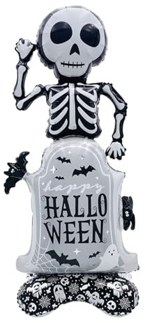 ParPix XXL Halloween Luftballons Stehend 118×51cm, Halloween Deko Luftballons Stehender Folienballon Groß,Fledermaus Geist Deko Balloons, Halloweene Luftballon Decoration,Horror Party Deko Balloon