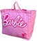 CARTOON Borsa con manici Barbie borsa da spiaggia grande con chiusura zip shopper borsa a spalla