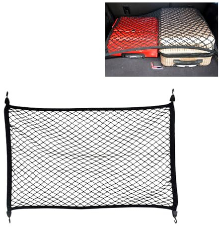 Gotetiso Red Maletero de Coche Red de Almacenamiento Red de Carga de Coche Red Organizadora de Malla Organizador Bolsa de Red Red de Equipaje 60x40CM se Extiende hasta 120x80CM Borde Elástico