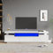 BTM TV Stand Cabinet, 160cm High Gloss TV Unit with 3 Drawers & 3 Open Storage Space & LED Lights,160x39x42cm