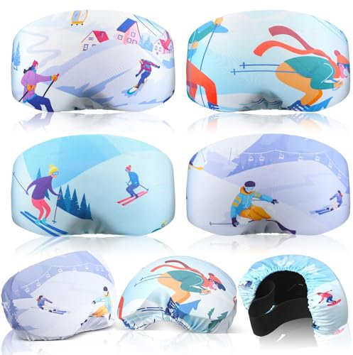 Ski-Snowboard-Schutzhüllen, Schutzbrillenabdeckung, Mikrofaser-Schutzlinse, Kratz- und Staubschutz für Reisen, Apres (Ski-Stil), 4 Stück
