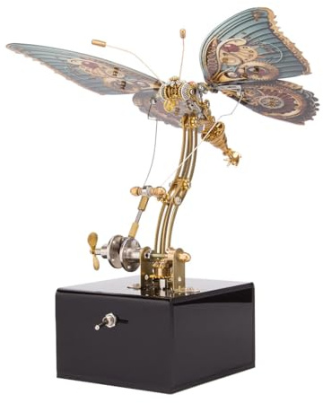 TechnixLabz 3D Schmetterling Metall-Puzzle mit Spieluhr, Steampunk Mechanisches Modell, Puzzle DIY Bastelset, Tolle Geschenke für Teenager Und Erwachsene (300+PCS/Dynamisch)
