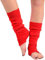 CHAAL ® Leg Warmer Women's Grey Knit Leg Warmers Women's 80'S Teen Fancy Dress Dance wear Women Fancy Stylish Leg Warmers - Ladies Girls Leg warmers for carnival fancy dress party Red