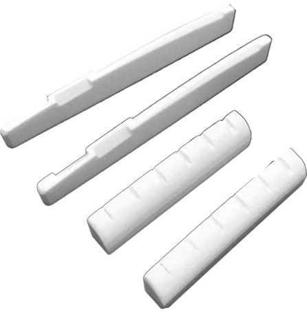 Muuoeou 6 String Acoustic Guitar Bone Bridge Saddle Guitar Nut 72mm and Nut 43mm Bone Nut Top Folk Pillow Folk Bottom Pillow