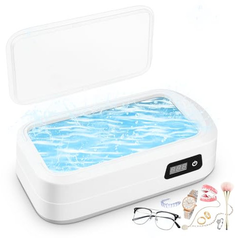 640ml Ultraschallgerät, MXTIMWAN 49kHz Brillenreinigungsgerät, Ultrasonic Cleaner mit Digitalanzeige, Ultraschallreinigungsgerät mit 4 Timer-Reinigungsmodi, für Brillen, Zahnersatz