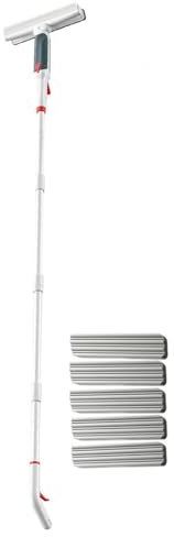 HJXBD888 RYJYQYX 4 en 1 Spray Limpia Cristales con Varilla De Extensión, Limpiacristales Coche con Colector De Aguas Residuales Y 5 Paños para Ventanas Altas Interiores/Exteriores