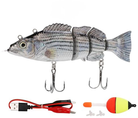 RiToEasysports Esca di Pesca Elettronica, Esca da Pesca Elettronica di Auto -Robot Esca Ricaricabile USB con Luce a LED per Acqua di Acqua Dolce