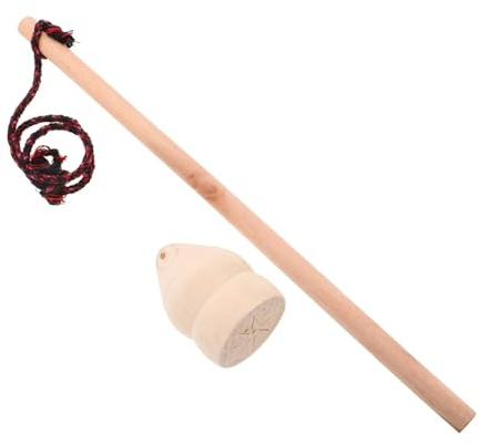 Vaguelly Holz Satz Mit Schnur Handgefertigt Aus Massivholz Vintage Holzspielzeug Für Outdoor Fitness Geeignet Für Erwachsene Rückenschonendes Spinn Spielzeug