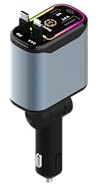 Meanyee Adattatore per caricabatterie da auto retrattile 4 in 1, 66 W, USB C, accessori per auto con lampada stellata per ricarica rapida, regali essenziali da viaggio per iPhone 16 15 14 13 12