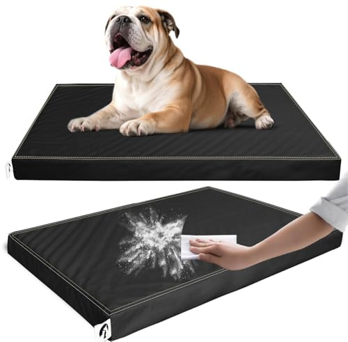 GUANGDEEN Hundebett mittelgroße Hunde für Hundebox schwarzes, Wasserdichtes Modell mit Abnehmbarer Reißverschlussbezug Haarabweisung