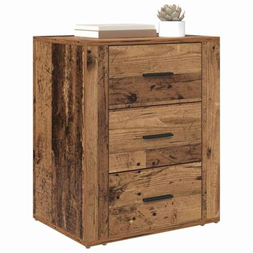 vidaXL Bedside Cabinet Old wood 50 x 36 x 60 cm Engineered wood, Modern Rectangular Accent Table, Durable Nightstand, Storage Furniture for Minimalist Bedroom Decor, Functional Home Organizer