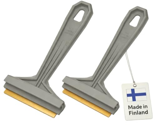 Quentus Group Eiskratzer Auto Murska – Scheibenkratzer mit Messingklinge – 2er Set – Robuster Eisschaber für Windschutzscheibe – Winter Auto Zubehör – Made in Finland