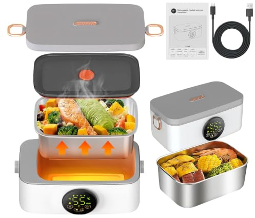 Electric Lunch Box,16000mAh Battery Powered 7 Timer&6 Temperature Settings