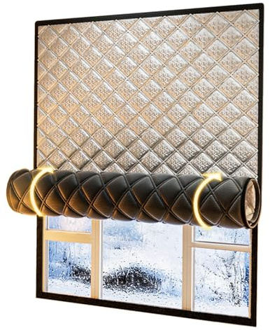 DJCYGG Fensterisolierungsset,Winter Fenster Isolierfolie Kälteschutz Wärmedämmung,Thermo Fensterabdeckung,Wetterfeste Isolierfolie für Fenster,Wiederverwendbar,Selbstklebend (100cm x 120cm)