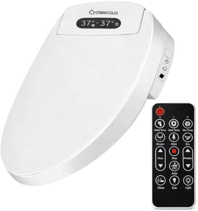 Marque Francaise - Toilette Japonaise Lavante et Séchante - Abattant WC Japonais avec Siège Chauffant et Eau Chaude - WC Japonais avec Bidet Toilette WC Intégré, Écran LCD Installation Facile - Blanc
